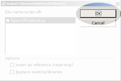 Screenshot: --> OK
